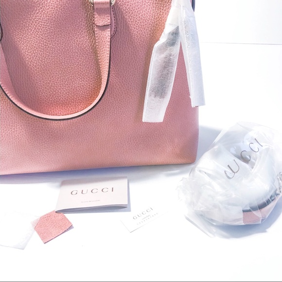 Gucci Pink Leather Bamboo Tassel Calf Tote - Picture 5 of 16